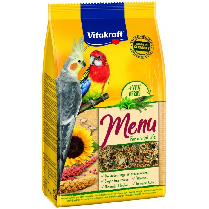 ALIMENT MENU HONEY GRANDES PERRUCHES 1KG - OISEAU VITAKRAFT - Animalook Ile Réunion avec livraison 974