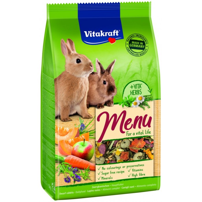 ALIMENT MENU VITAL LAPIN 1KG (MELANGE COMPLET) - RONGEUR VITAKRAFT - Animalook Ile Réunion avec livraison 974