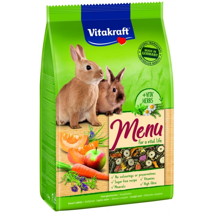 ALIMENT MENU VITAL LAPIN 5KG (MELANGE COMPLET) - RONGEUR VITAKRAFT - Animalook Ile Réunion avec livraison 974