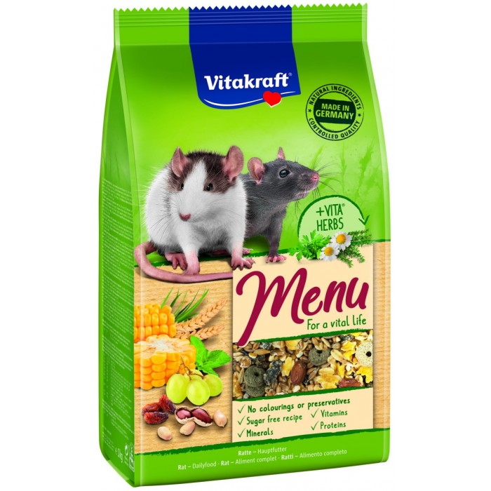 ALIMENT MENU VITAL RAT 800G (MELANGE COMPLET) - RONGEUR VITAKRAFT - Animalook Ile Réunion avec livraison 974