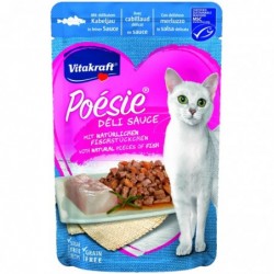 POÉSIE POCHON DÉLISAUCE POISSON CABILLAUD 85GR - CHAT VITAKRAFT - Animalook Ile Réunion avec livraison 974