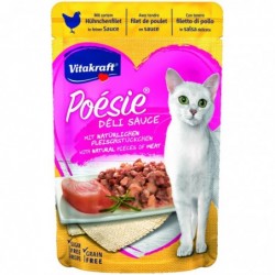 POÉSIE POCHON DÉLISAUCE CHICKEN 85GR - CHAT VITAKRAFT - Animalook Ile Réunion avec livraison 974