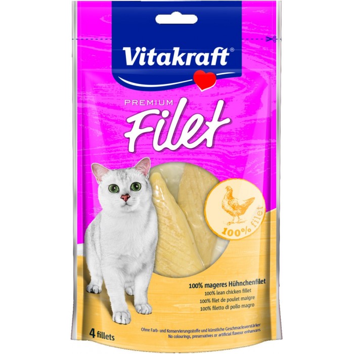 PREMIUM FILET CHICKEN 70GR - CHAT VITAKRAFT de la catégorie : Le meilleur de ·Friandise pour chat · Animalook île Réunion