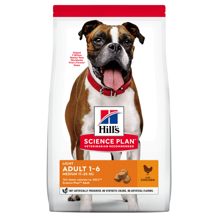 ADULTE MEDIUM LIGHT POULET 12KG SCIENCE PLAN - CHIEN HILL'S - Animalook Ile Réunion avec livraison 974