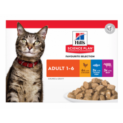 ADULTE POCHON MIX SAV -BTE DE 12x85G SCIENCE PLAN - CHAT HILL'S - Animalook Ile Réunion avec livraison 974