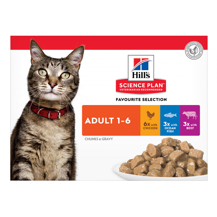 ADULTE POCHON MIX SAV -BTE DE 12x85G SCIENCE PLAN - CHAT HILL'S - Animalook Ile Réunion avec livraison 974