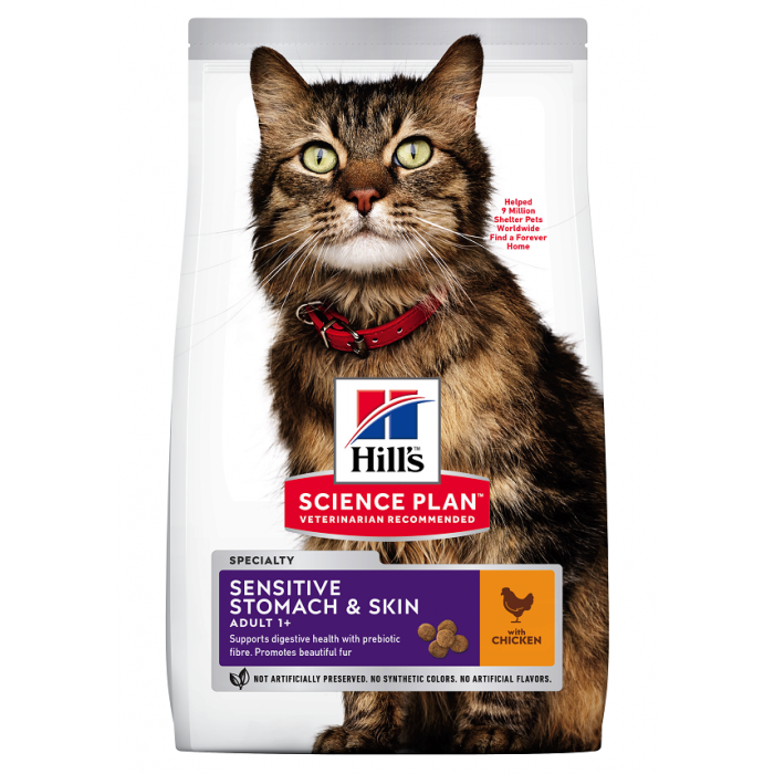 ADULTE PEAU ET DIGESTION 1.5KG SCIENCE PLAN - CHAT HILL'S - Animalook Ile Réunion avec livraison 974