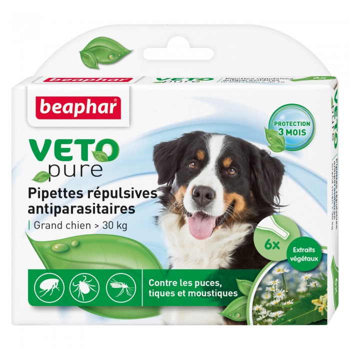 PIPETTE (x3) INSECTIFUGE T.L VETOPURE (NATUREL) - CHIEN BEAPHAR - Animalook Ile Réunion avec livraison 974