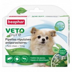 PIPETTE (x6) INSECTIFUGE T.S VETOPURE (NATUREL) - CHIEN BEAPHAR - Animalook Ile Réunion avec livraison 974