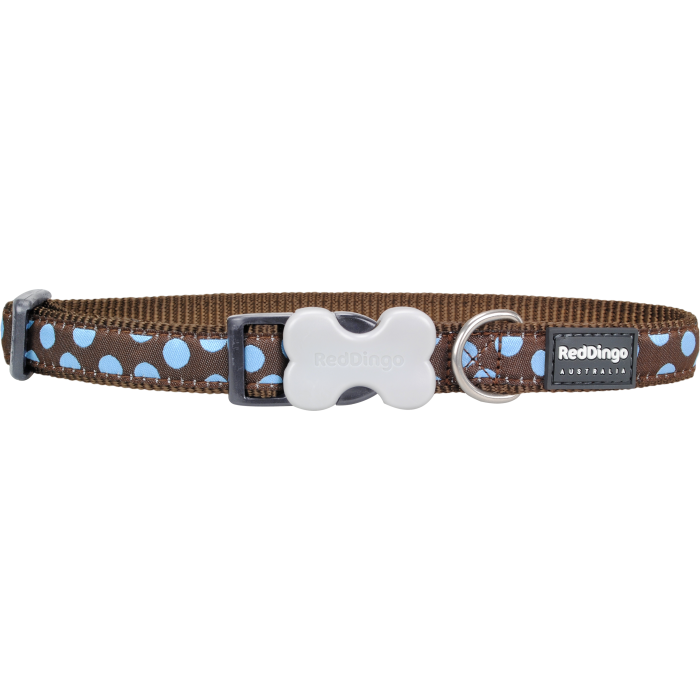 COLLIER LARGE BLUE SPOT BROWN T.L (25mm) - CHIEN RED DINGO - Animalook Ile Réunion avec livraison 974