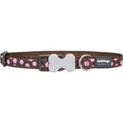 COLLIER LARGE PINK SPOT BROWN T.L (25mm) - CHIEN RED DINGO - Animalook Ile Réunion avec livraison 974