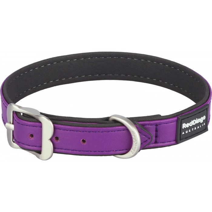 COLLIER MEDIUM SIMILICUIR MAUVE T.M (20mm) - CHIEN RED DINGO - Animalook Ile Réunion avec livraison 974