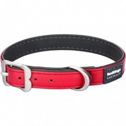 COLLIER SMALL SIMILICUIR ROUGE T.S (12mm) - CHIEN RED DINGO - Animalook Ile Réunion avec livraison 974