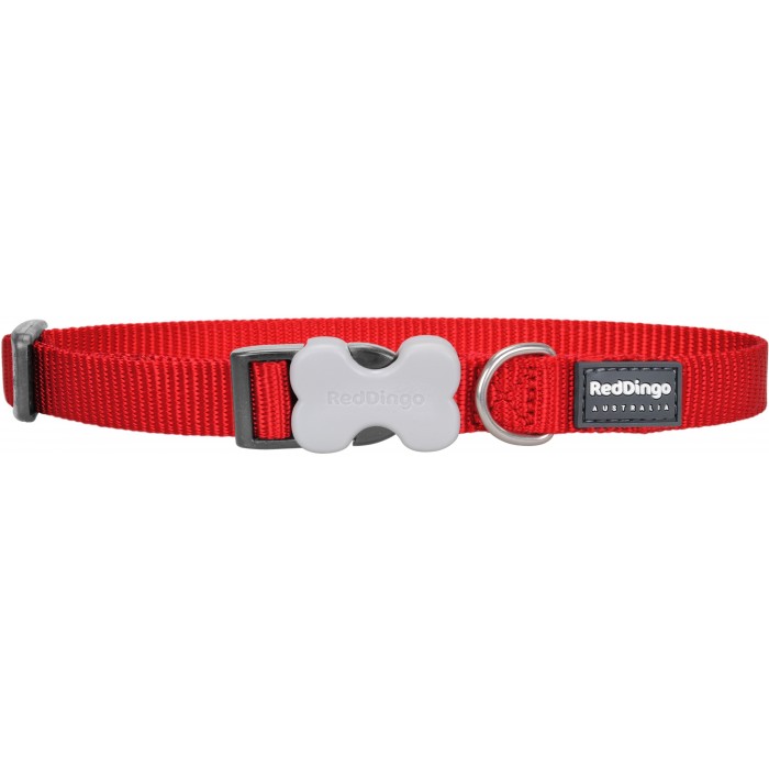 COLLIER SMALL UNI ROUGE T.S (12mm) - CHIEN RED DINGO - Animalook Ile Réunion avec livraison 974