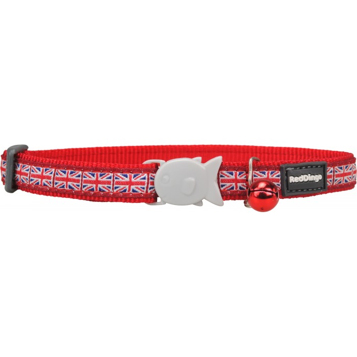 COLLIER UNION JACK FLAG RED - CHAT RED DINGO de la catégorie : Laisse - Harnais et Collier pour chat· Animalook île Réunion