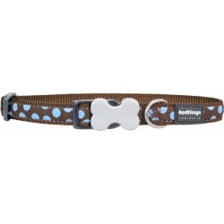 COLLIER SMALL BLUE SPOT BROWN T.S (12mm) - CHIEN RED DINGO - Animalook Ile Réunion avec livraison 974