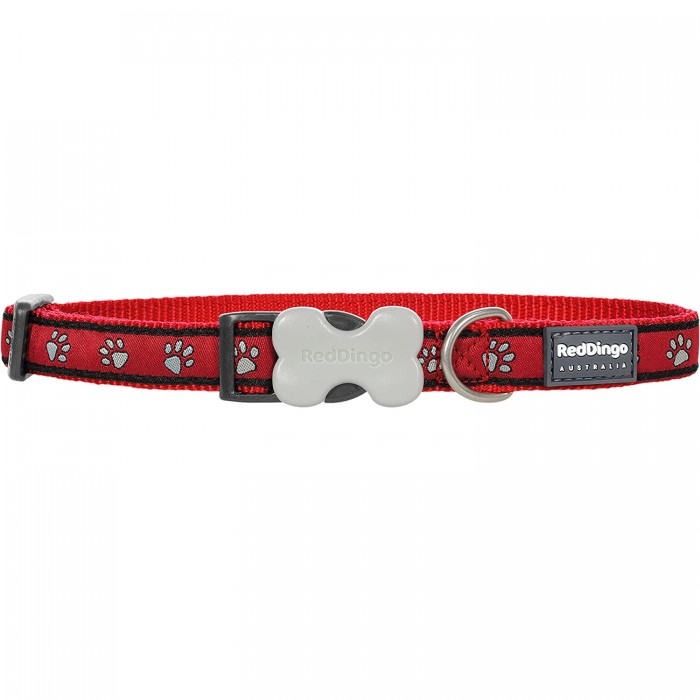 COLLIER SMALL PAWPRINT RED T.S (12mm) - CHIEN RED DINGO - Animalook Ile Réunion avec livraison 974