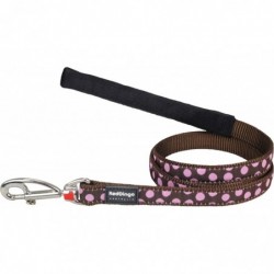 LAISSE LARGE PINK SPOT BROWN T.L (25mm) - CHIEN RED DINGO - Animalook Ile Réunion avec livraison 974