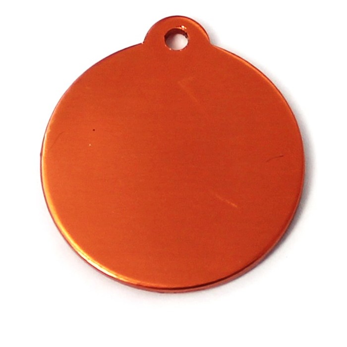 ALUMINIUM ROND MEDIUM ORANGE T.M - CHIEN et CHAT TAGGEE - Animalook Ile Réunion avec livraison 974