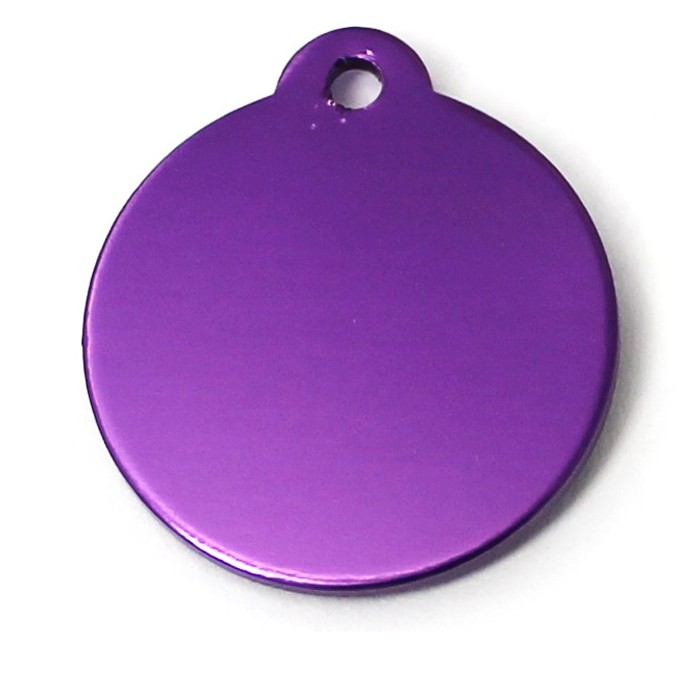 ALUMINIUM ROND MEDIUM VIOLET T.M - CHIEN et CHAT TAGGEE - Animalook Ile Réunion avec livraison 974