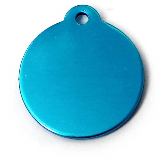 ALUMINIUM ROND SMALL BLEU T.S - CHIEN et CHAT TAGGEE - Animalook Ile Réunion avec livraison 974