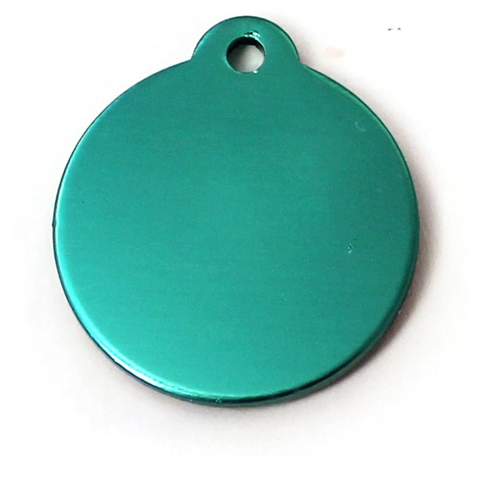 ALUMINIUM ROND SMALL VERT T.S - CHIEN et CHAT TAGGEE - Animalook Ile Réunion avec livraison 974