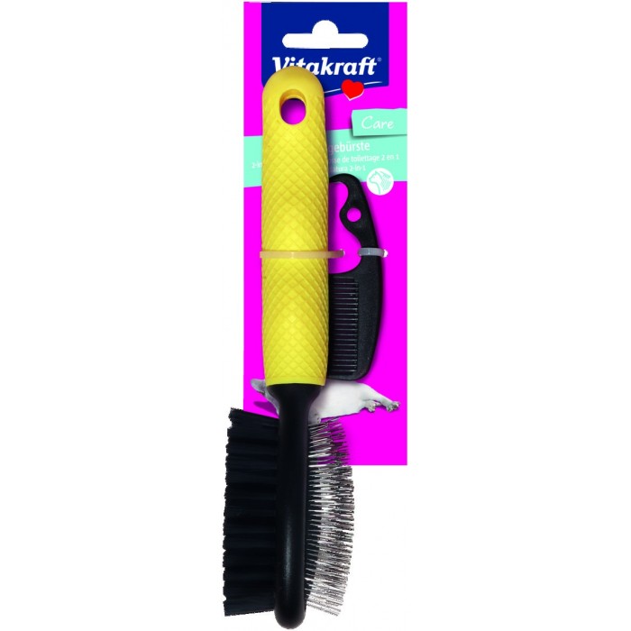 BROSSE PLASTIC DOUBLE FACE - CHAT et CHIEN VITAKRAFT - Animalook Ile Réunion avec livraison 974