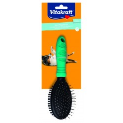 BROSSE PLASTIC DOUBLE - CHIEN VITAKRAFT de la catégorie : Toilettage - Soin et Hygiène pour chien· Animalook île Réunion