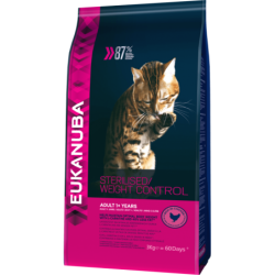 ADULTE STÉRILISÉ-SURPOIDS 3KG CROQUETTE SPECIFIQUE - CHAT EUKANUBA - Animalook Ile Réunion avec livraison 974