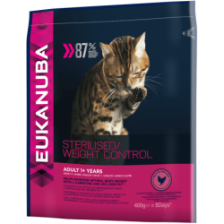 ADULTE STÉRILISÉ-SURPOIDS 400G CROQUETTE SPECIFIQUE - CHAT EUKANUBA - Animalook Ile Réunion avec livraison 974