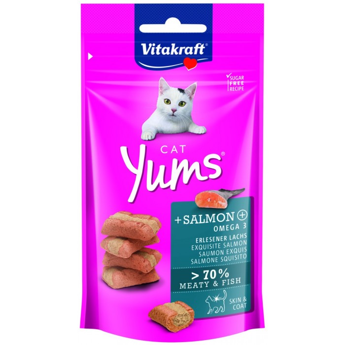 FRIANDISE CAT YUMS SAUMON 40G - CHAT VITAKRAFT de la catégorie : Le meilleur de ·Friandise pour chat · Animalook île Réunion