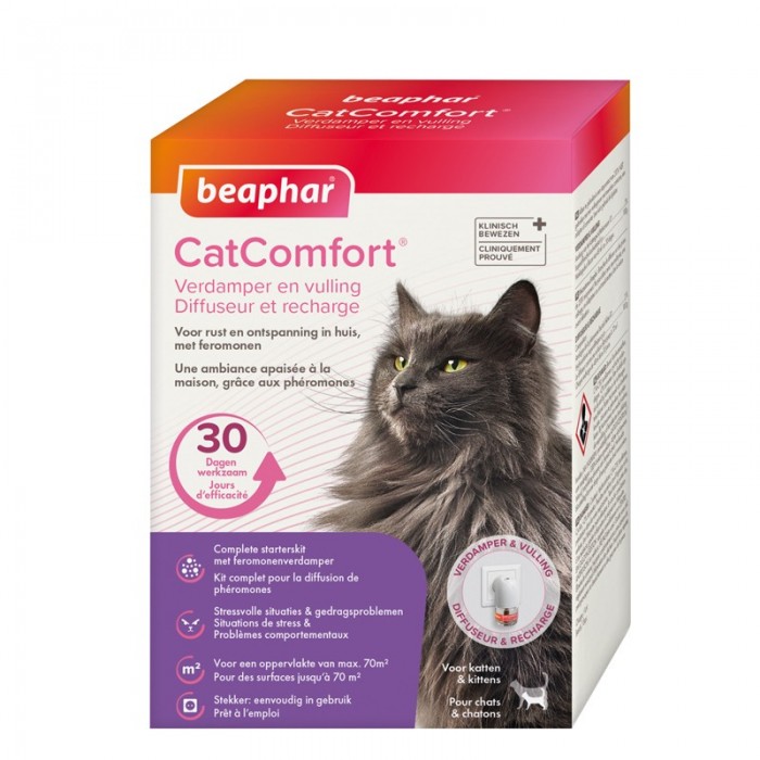 DIFFUSEUR+RECHARGE PHÉROMONE APAISANTE 48ML CATCOMFORT - CHAT BEAPHAR - Animalook Ile Réunion avec livraison 974