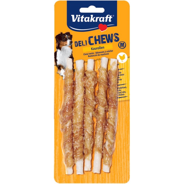 FRIANDISE (x5) CHEWS DELICATE TWISTED DOG POULET T.M - CHIEN VITAKRAFT - Animalook Ile Réunion avec livraison 974