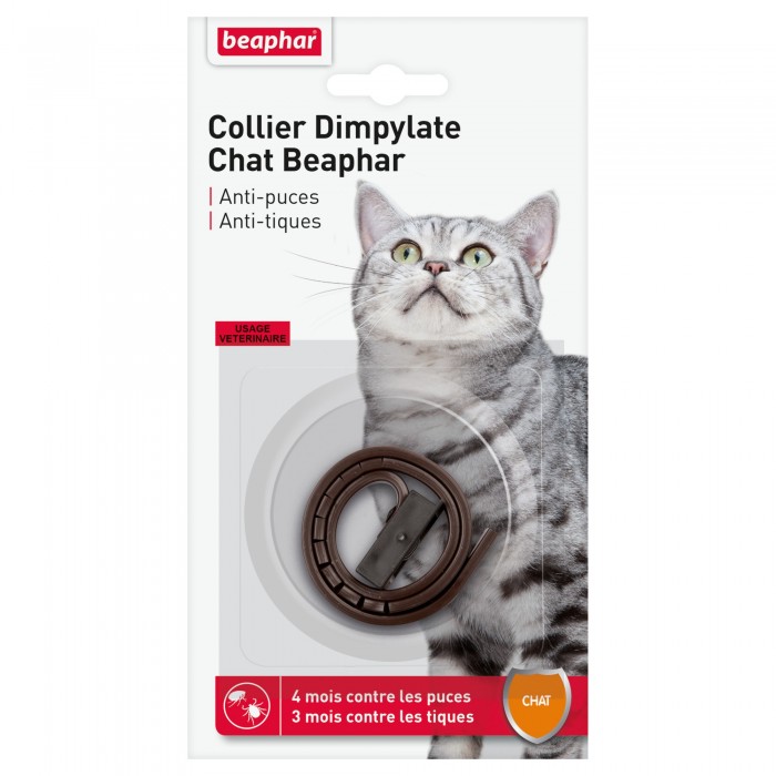 COLLIER ANTIPARASITAIRE CURATIVE DIMPYLATE - CHAT BEAPHAR - Animalook Ile Réunion avec livraison 974