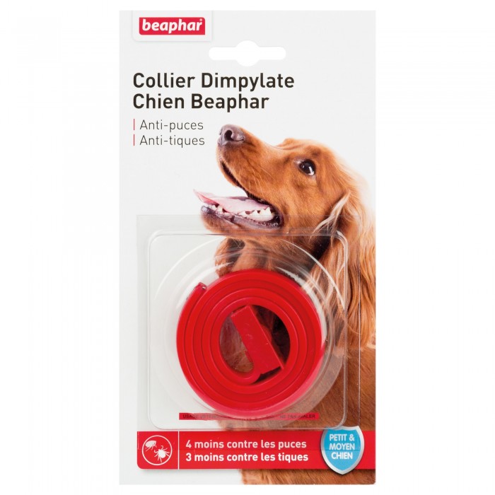 COLLIER ANTIPARASITAIRE CURATIVE T.S/M DIMPYLATE - CHIEN BEAPHAR - Animalook Ile Réunion avec livraison 974