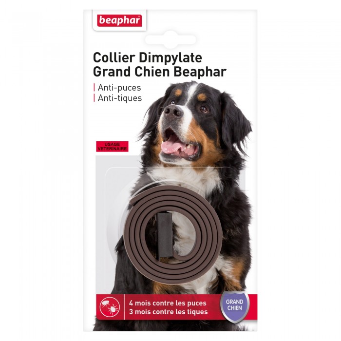 COLLIER ANTIPARASITAIRE CURATIVE T.L/XL DIMPYLATE - CHIEN BEAPHAR - Animalook Ile Réunion avec livraison 974