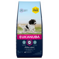 ADULTE MOYENNE RACE 15KG+3KG OFFERTS CROQUETTE - CHIEN EUKANUBA - Animalook Ile Réunion avec livraison 974