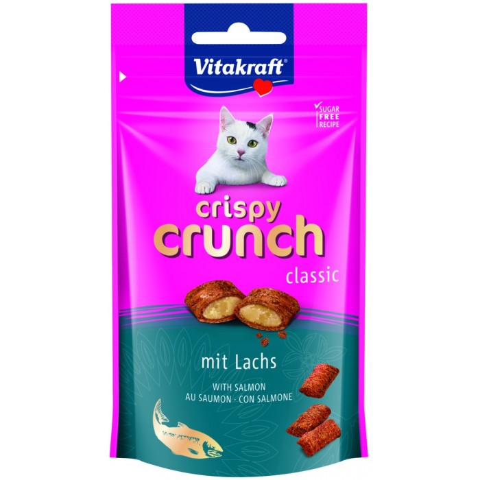 FRIANDISE CRISPY CRUNCH SALMON 60GR - CHAT VITAKRAFT - Animalook Ile Réunion avec livraison 974