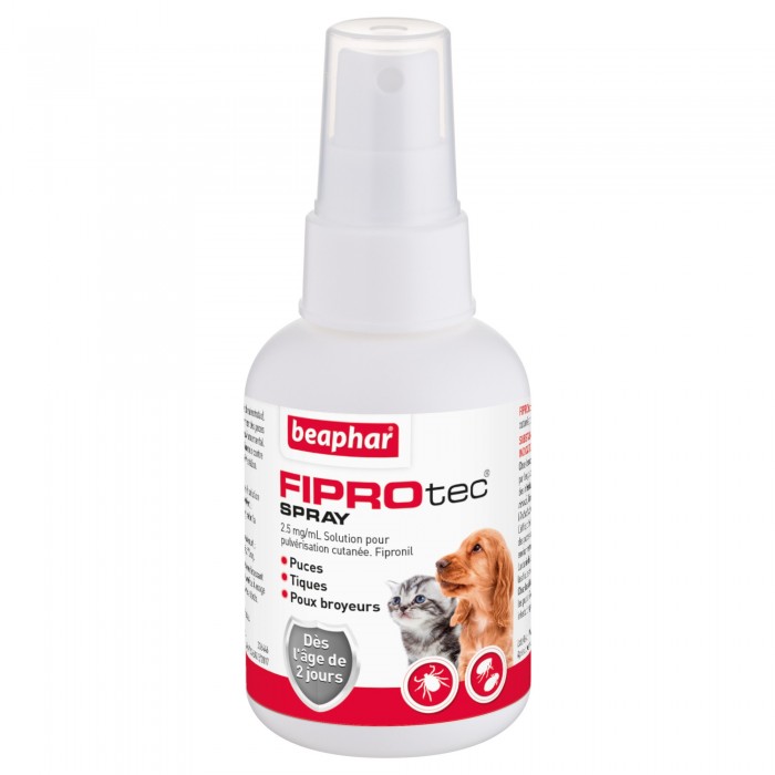 SPRAY 100ML FIPROTEC - CHIEN et CHAT BEAPHAR de la catégorie : Le meilleur de ·Antiparasitaire pour chien· Animalook île Réunion