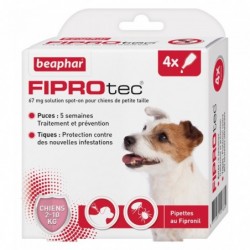 PIPETTE (x4) T.S FIPROTEC - CHIEN BEAPHAR de la catégorie : Le meilleur de ·Antiparasitaire pour chien· Animalook île Réunion