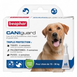 PIPETTE (x6) T.L CANIGUARD - CHIEN BEAPHAR de la catégorie : Le meilleur de ·Antiparasitaire pour chien· Animalook île Réunion