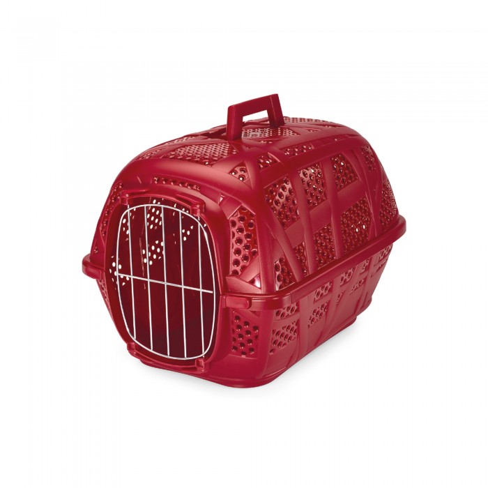 CARRY TRANSPORT CAGE TRANSPORT MÉTAL ROUGE - CHIEN et CHAT IMAC - Animalook Ile Réunion avec livraison 974