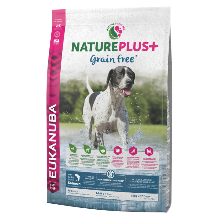 ADULTE TOUTES RACES SAUMON 10KG NATUR+ SANS CÉRÉALE - CHIEN EUKANUBA - Animalook Ile Réunion avec livraison 974