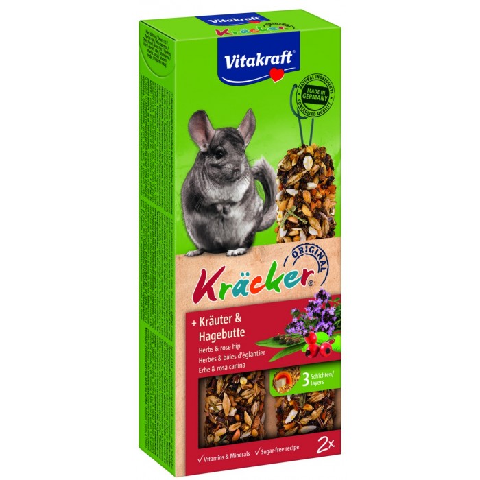 KRACKER HERBE BAIE CHINCHILLA (x2) FRIANDISE - RONGEUR VITAKRAFT - Animalook Ile Réunion avec livraison 974