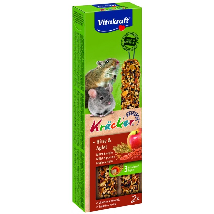 KRACKER MILLET POMME SMALL RONGEUR (x2) FRIANDISE - RONGEUR VITAKRAFT - Animalook Ile Réunion avec livraison 974