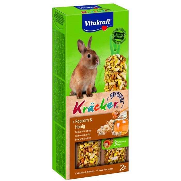 KRACKER POPCORN MIEL LAPIN (x2) FRIANDISE - RONGEUR VITAKRAFT - Animalook Ile Réunion avec livraison 974