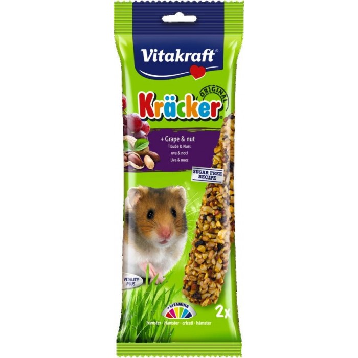 (x2) KRACKER RAISIN NOISETTE HAMSTER 2PCS. - RONGEUR VITAKRAFT - Animalook Ile Réunion avec livraison 974